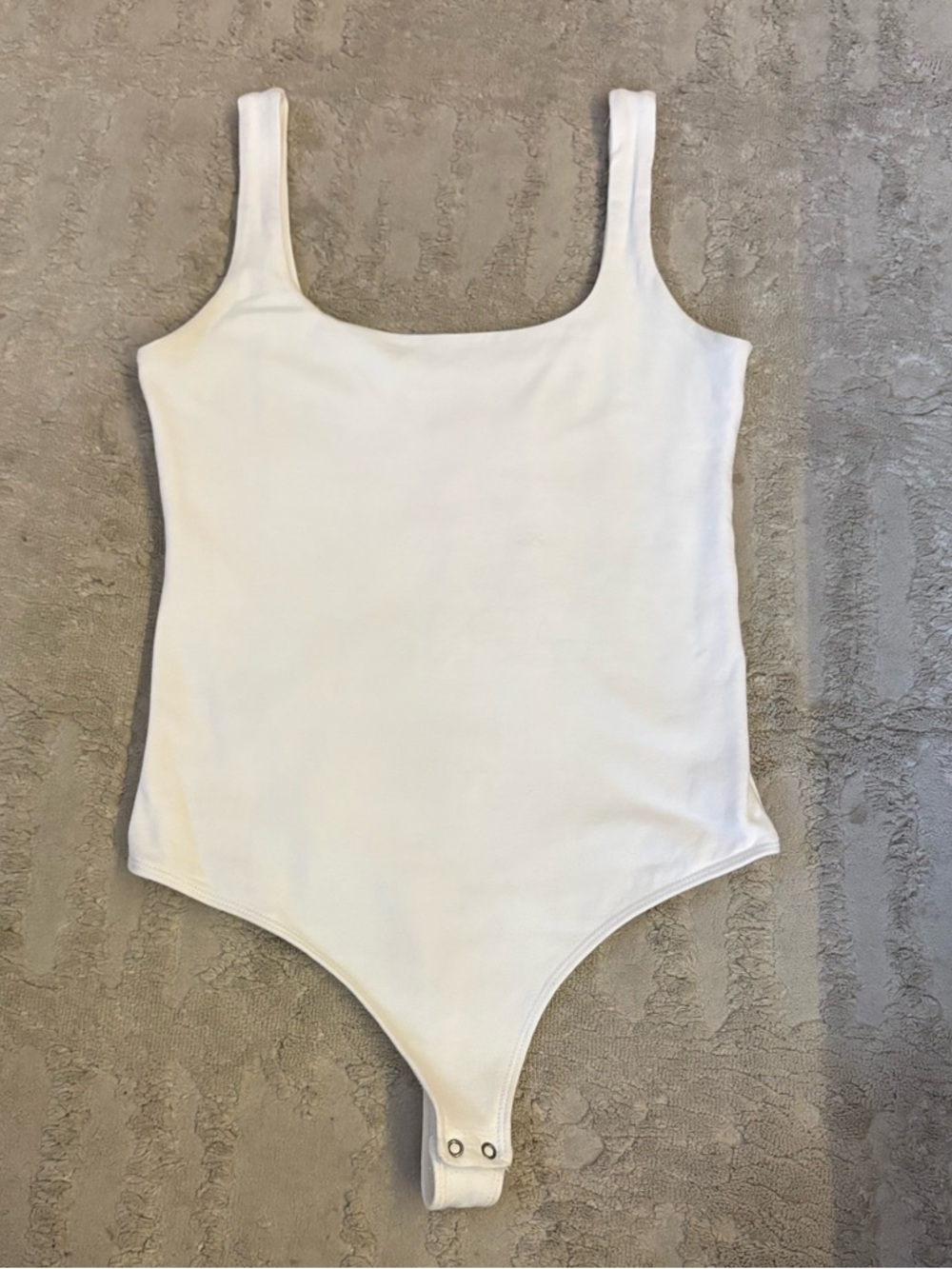 Abercrombie & Fitch White Scoop Neck Tank Bodysuit